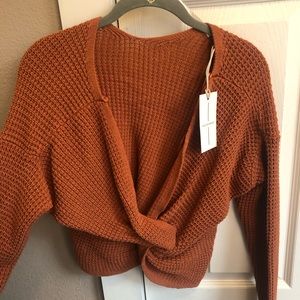 Cropped Moon & Madison sweater.
